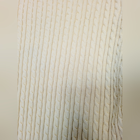 Lauren Ralph Lauren Women's Cable Knit Stretch Cotton Sweater Yellow Boat Neck M - Picture 8 of 11